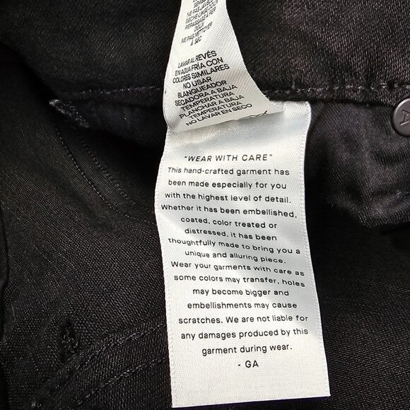 Good American Womens Good Legs Stiletto Black Skinny  Jeans Raw Edge Hem Size 4 - Picture 9 of 9